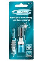 Адаптер для бит Gross с ограничителем и двойным магнитом,1/4"  картинка